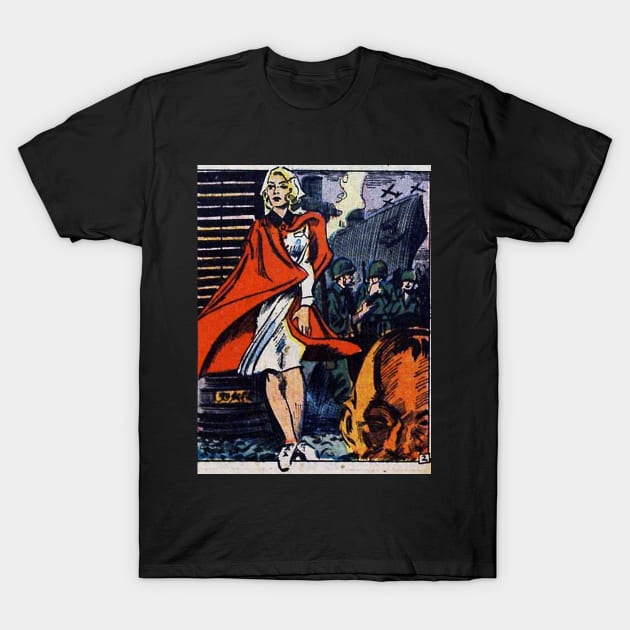 Comic book Army Nurse T-Shirt by Comic Dzyns